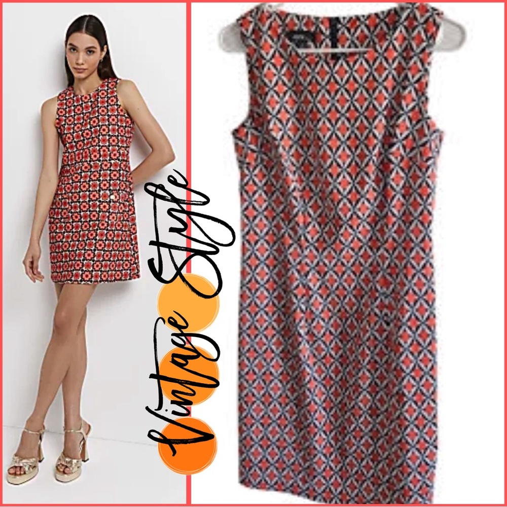 Retro Geometric Mini Dress vintage vibe